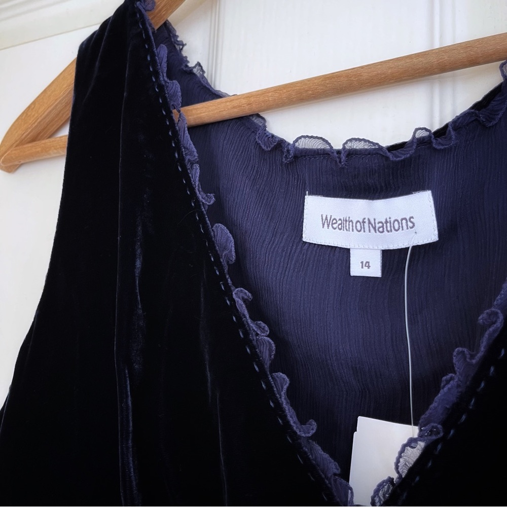 Velvet Blue Silk Blend Top, Size 14 NWT - Picture 4 of 9